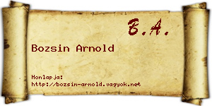 Bozsin Arnold névjegykártya